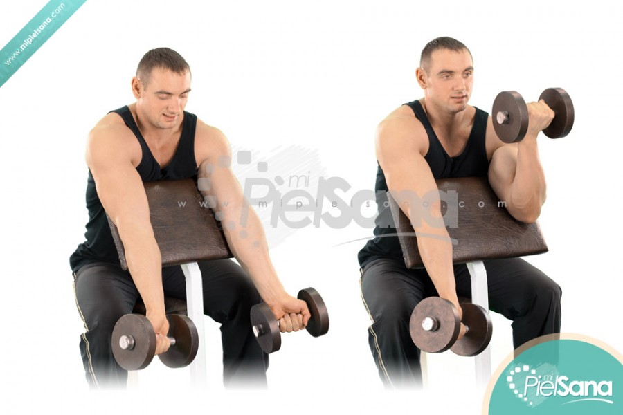 Alternate Dumbbell Preacher Curl